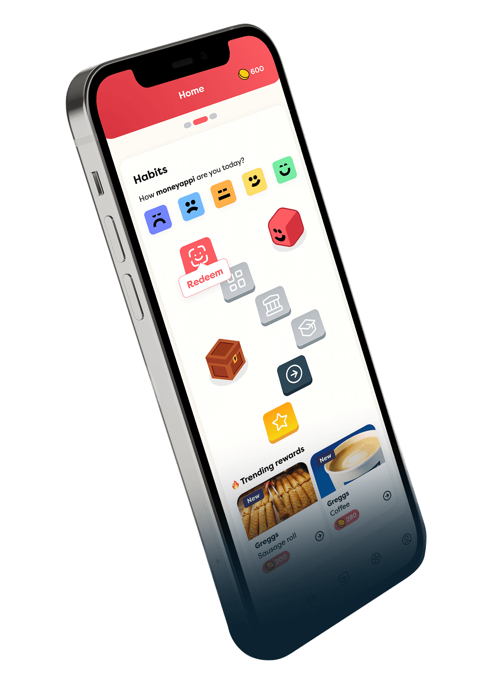Phone displaying the moneyappi employee app